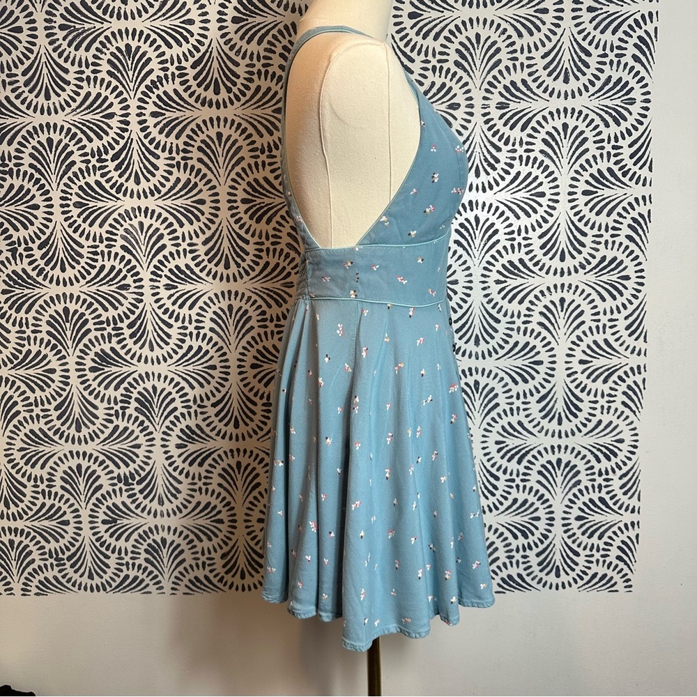 Urban Outfitters Cooperative Floral Cross Back Mini Button Front Dress FLAWED - Picture 4 of 16